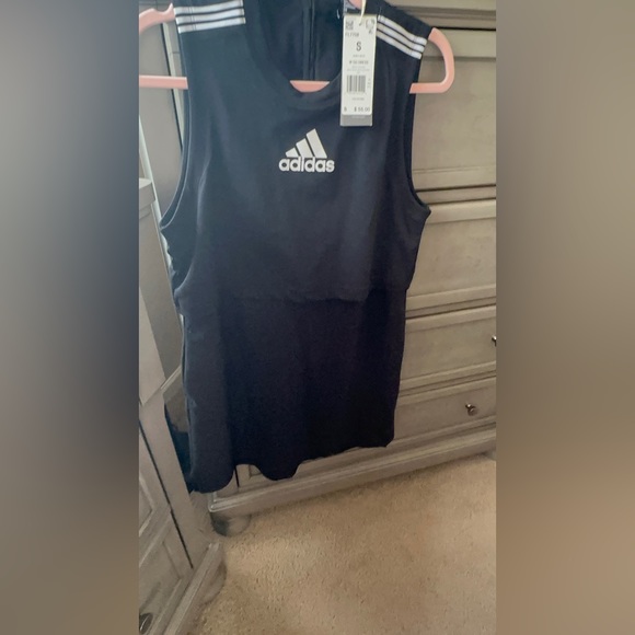 Adidas Black Signature White Stripes Sports Dress - Picture 4 of 4
